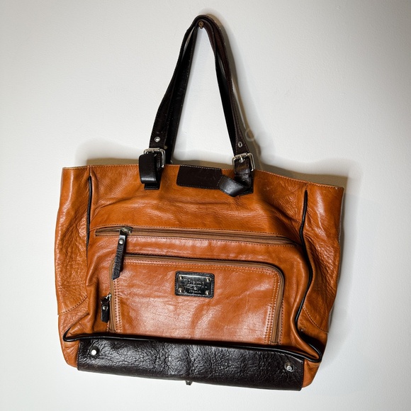 Valentina Italia Brown Leather Tote - Picture 1 of 10